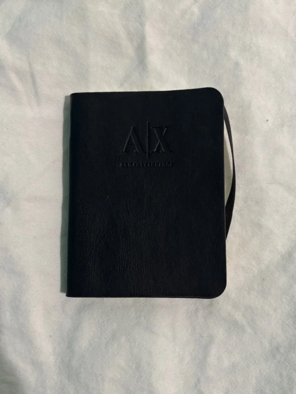 Armani Exchange Black Leather Mini Pocket Notebook